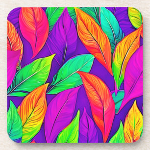 Dessous-de-verre Motif Feuille coloré Neon Ethereal