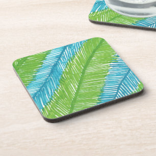 Dessous-de-verre Motif Feuille Green and Blue Palm