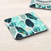 Dessous-de-verre motif feuille vert (Côté gauche)