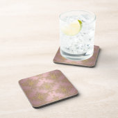 Dessous-de-verre Motif Fille Rose Et Or Damas (Côté Droit)