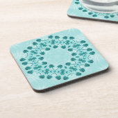 Dessous-de-verre Motif floral, bleu Turquoise (Côté gauche)