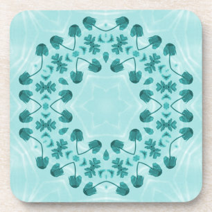 Dessous-de-verre Motif floral, bleu Turquoise