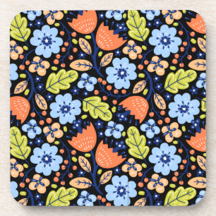 Dessous-de-verre Motif floral coloré brillant