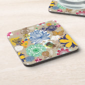 Dessous-de-verre Motif floral dans le rétro style 3 (Côté gauche)