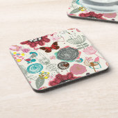 Dessous-de-verre Motif floral dans le rétro style 5 (Côté gauche)