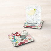 Dessous-de-verre Motif floral dans le rétro style 5 (Côté Droit)