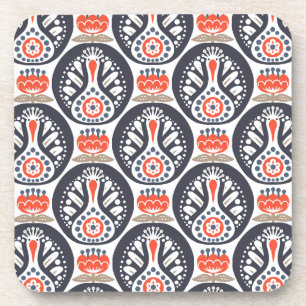 Dessous-de-verre Motif floral d'art populaire de la Turquie