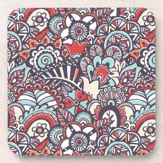 Dessous-de-verre Motif floral de griffonnage de Paisley (Devant)