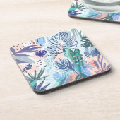 Dessous-de-verre Motif floral de style tropical (Côté gauche)