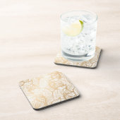 Dessous-de-verre Motif floral d'or de damassé (Côté Droit)