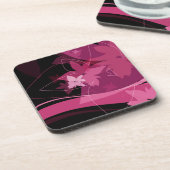 Dessous-de-verre Motif floral magenta (Côté gauche)
