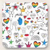 Dessous-de-verre Motif gay pride Doodle (Devant)
