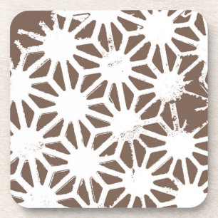 Dessous-de-verre motif géométrique Brown et blanc