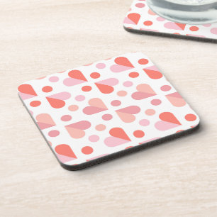 Dessous-de-verre Motif géométrique cardiaque Abstrait