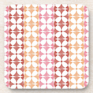 Dessous-de-verre motif géométrique des rayures rouges ikat