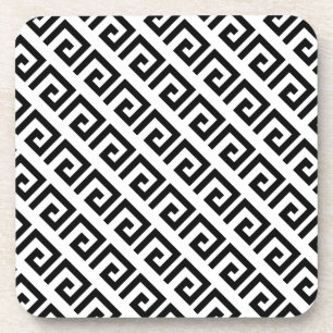 Dessous-de-verre Motif géométrique en spirale noir et blanc