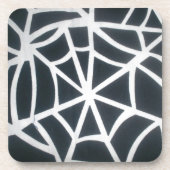 Dessous-de-verre Motif géométrique Gras noir et blanc Spider Web (Devant)