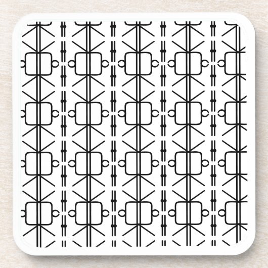 Dessous-de-verre Motif géométrique moderne noir et blanc (Devant)