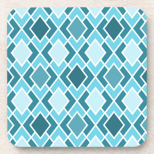 Dessous-de-verre Motif géométrique turquoise Blue Modern Diamond