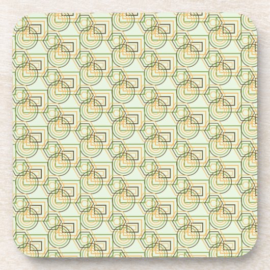 Dessous-de-verre Motif géométrique vert (Devant)