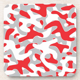 Dessous-de-verre motif gris rouge de camouflage