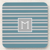 Dessous-de-verre Motif gris turquoise initial monogramme personnali (Devant)