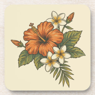 Dessous-de-verre Motif hawaïen de l'île d'Hibiscus - Scénique réver