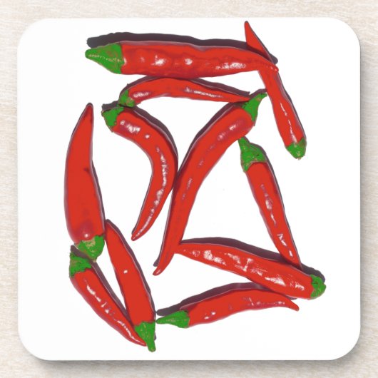 Dessous-de-verre Motif Hot Red Chili Peppers (Devant)