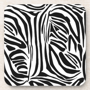 Dessous-de-verre Motif Imprimé Zèbre Noir et Blanc Gras