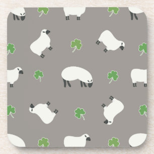 Dessous-de-verre Motif irlandais de shamrock et de moutons