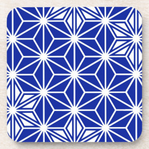 Dessous-de-verre Motif japonais Asanoha - bleu cobalt