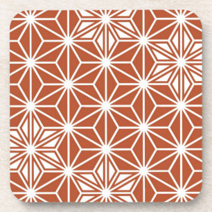 Dessous-de-verre Motif japonais Asanoha - terre cuite