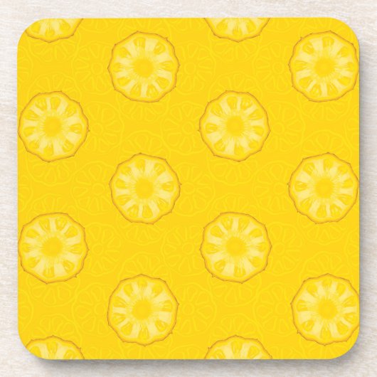 Dessous-de-verre Motif jaune de tranches d'ananas (Devant)