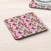 Dessous-de-verre Motif joli papillon Cerise, Fruit Kawaii brillant (Côté gauche)