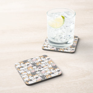Dessous-de-verre Motif Kawaii Cute Cats