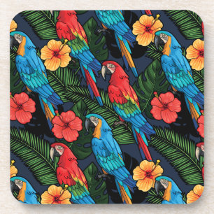 Dessous-de-verre Motif Macaw Et Hibiscus