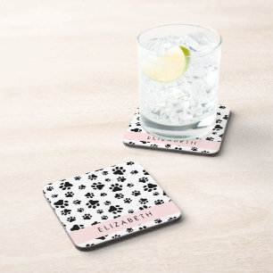 Dessous-de-verre Motif mâle, Patrouilles de chien, Noir et Blanc, V