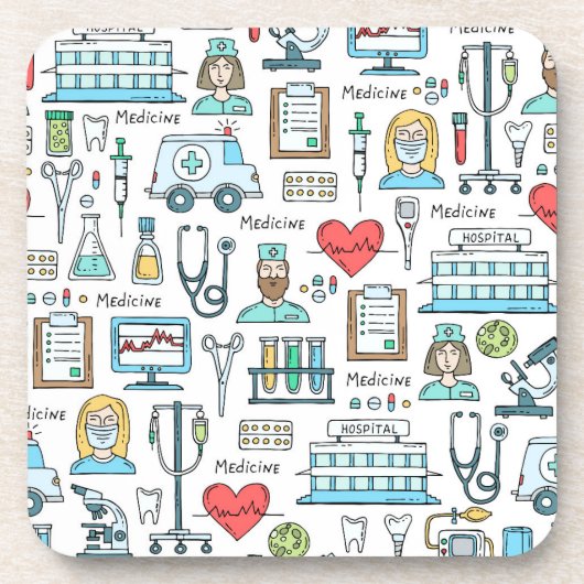 Dessous-de-verre Motif Médicale de conception (Devant)