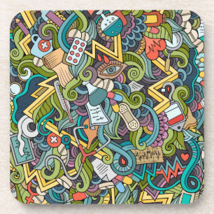 Dessous-de-verre Motif Médicale d'icône d'art abstrait
