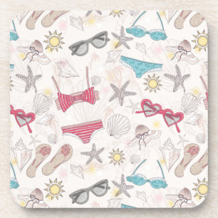 Dessous-de-verre Motif mignon d'abrégé sur été