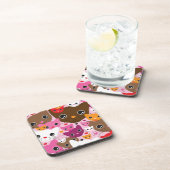 Dessous-de-verre motif mignon d'arrière - plan de chat de chaton (Côté Droit)