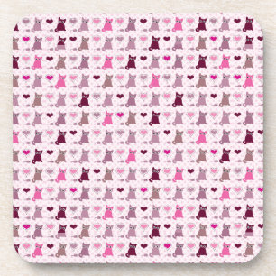 Dessous-de-verre Motif mignon de filles de chaton