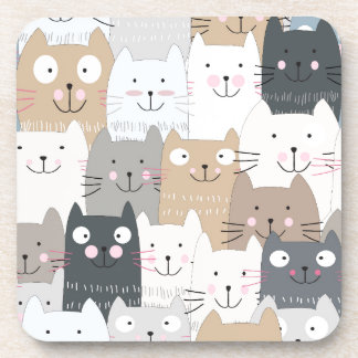 Dessous-de-verre Motif mignon de gris bleu de chat de chaton de