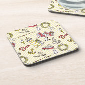 Dessous-de-verre Motif mignon de scène de plage (Côté gauche)