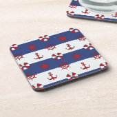 Dessous-de-verre Motif nautique de bannière étoilée (Côté gauche)