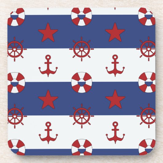 Dessous-de-verre Motif nautique de bannière étoilée (Devant)