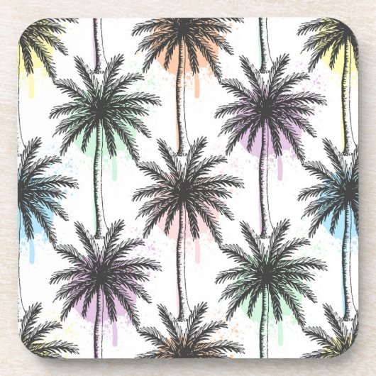 Dessous-de-verre Motif Paint Drop Palm Tree (Devant)