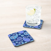 Dessous-de-verre Motif Paisley, bleu cobalt et blanc (Côté Droit)