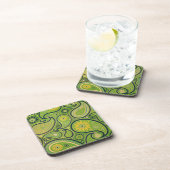 Dessous-de-verre Motif Paisley Vert Orné (Côté Droit)