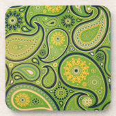 Dessous-de-verre Motif Paisley Vert Orné (Devant)